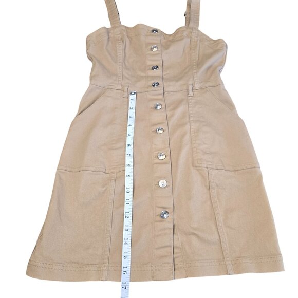 Divided Denim‎ Khaki Overall Button Dress  Size: S Excellent Used Condition - Picture 4 of 7